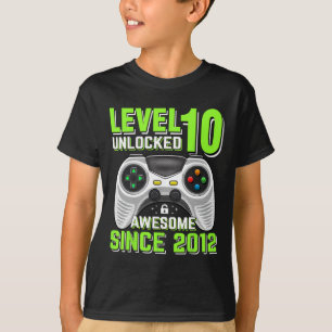 10 Unlocked Awesome 2012 Video Game 10th Birthday  T-Shirt