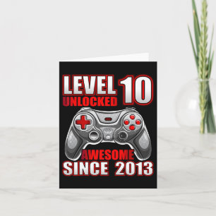 10 Unlocked Awesome 2013 Video Game 10th Birthday  Card