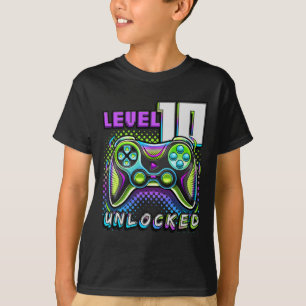 10 Unlocked Video Game 10th Birthday Gamer Boys 2  T-Shirt