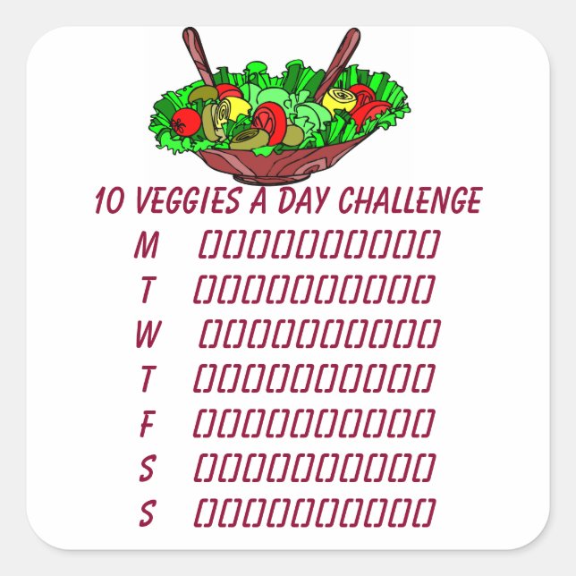 10 Veggies a Day Challenge Planner Sticker (Front)