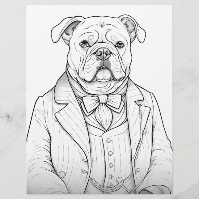 10 Victorian Bulldog Colouring Pages (Front)