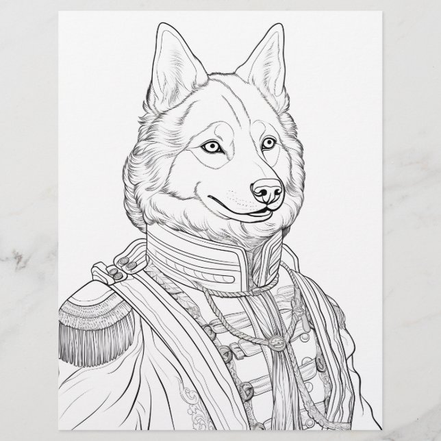 10 Victorian Husky Colouring Pages (Front)