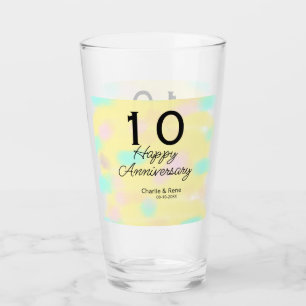 10 wedding anniversary yellow pastel name retro bo glass