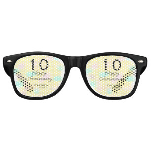 10 wedding anniversary yellow pastel name retro bo retro sunglasses