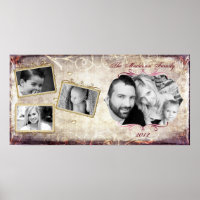 10"x20" 4 Slot Family Collage Montage Fleur De Lis