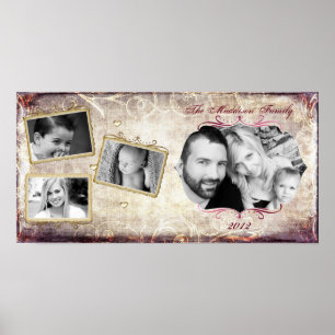 10"x20" 4 Slot Family Collage Montage Fleur De Lis Poster