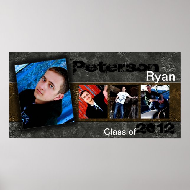 10"x20" 4 Slot SENIOR Collage Montage Inked Poster (Front)