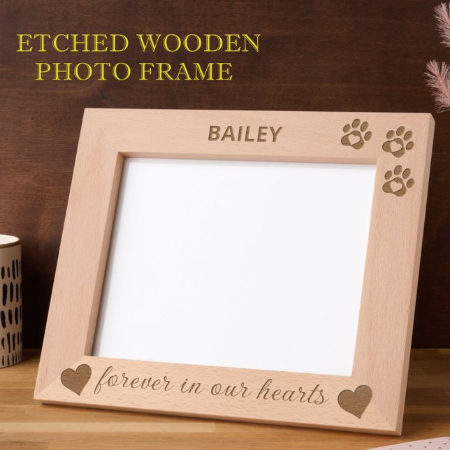 10"x8" Pet Memorial Dog Cat Paws Hearts Etched (Creator Uploaded)