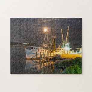 10" x 14" puzzle de bateau de crevette