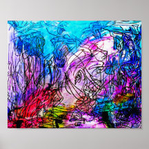 10" x 8" COLORFUL ABSTRACT ART-2 MATTE POSTER