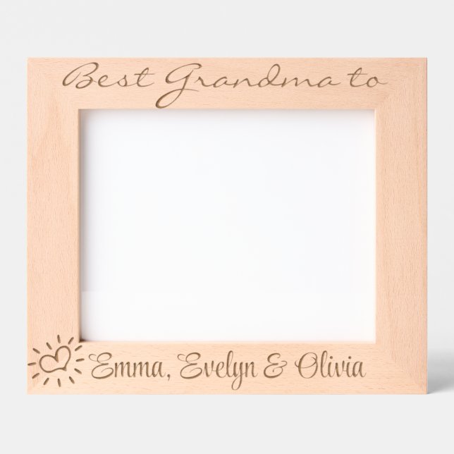 10 x 8", For Grandma of Triplets, 3 Grandkids, Etched Frames (Front)