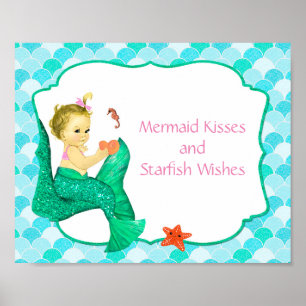 10" x 8" Mermaid Baby Party Sign