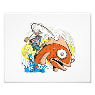 10 x 8 Print - Fishing Cartoon - Master Fisherman