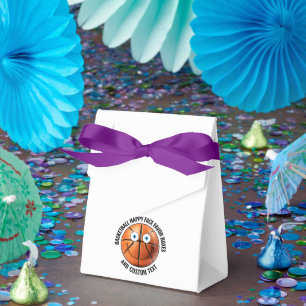10 x Custom Basketball BLUE EYES Happy Face Favor Box