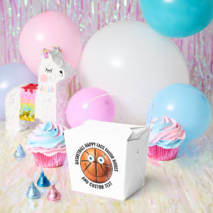 10 x Custom Basketball Party BLUE EYES Happy Face Favor Box