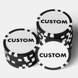10 x Custom Personalized BLACK Casino, Poker Chips