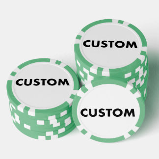 10 x Custom Personalized GREEN Casino, Poker Chips