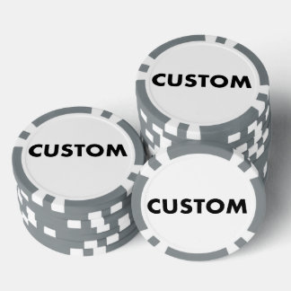 10 x Custom Personalized GREY Casino, Poker Chips