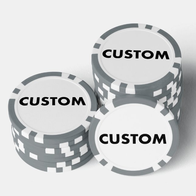 10 x Custom Personalized GREY Casino, Poker Chips (Stack)
