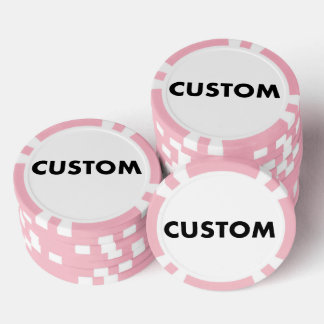 10 x Custom Personalized PINK Casino, Poker Chips