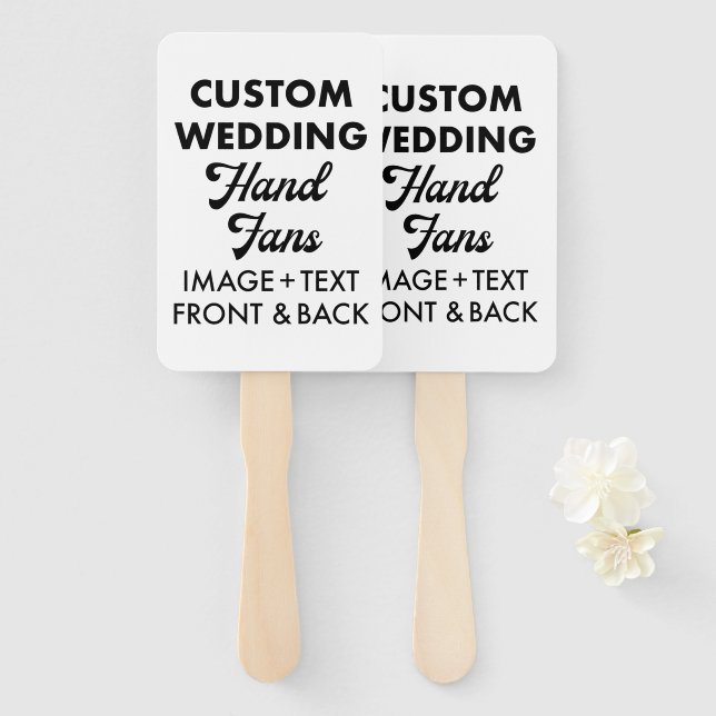 10 x Custom Personalized Wedding Fans Guest Favour (Front and Back)