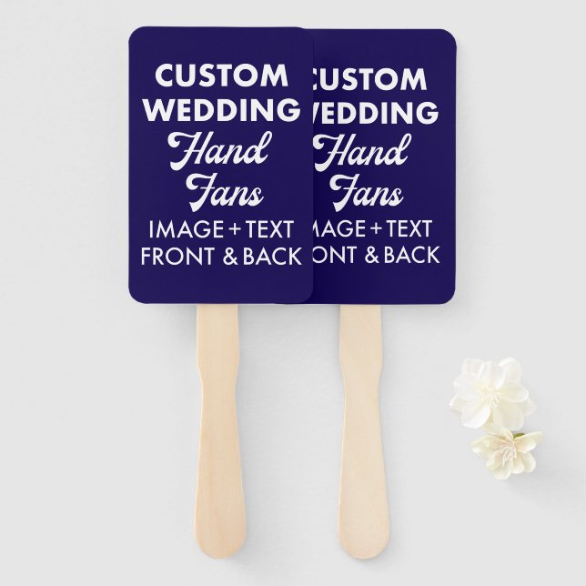 10 x Custom Personalized Wedding Hand Fans 4" x 6" (Front and Back)
