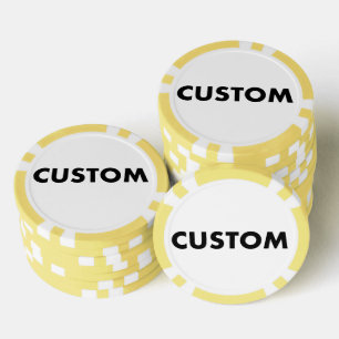 10 x Custom Personalized YELLOW Casino, Poker Chips