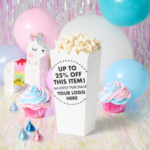 10 x Custom Popcorn Box 25% OFF Bulk Buy Discount