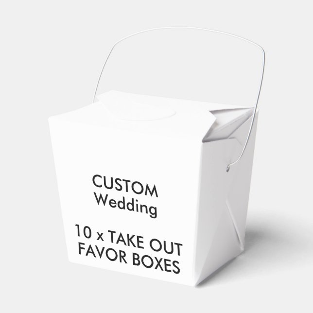 10 x Custom Wedding TAKE OUT FAVOR BOXES (Front Side)