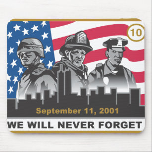 10 Year 9/11 Anniversary 3-Heroes Design Mouse Pad