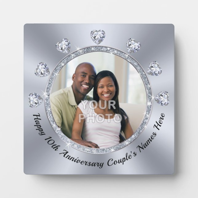 10 year Anniversary Gifts for Friends and Family,  Plaque (Front)