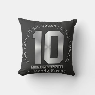 10 Year Anniversary Milestone - A Decade Strong  Throw Pillow