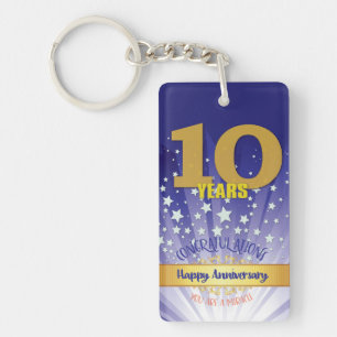 10 Year CUSTOM Recovery Anniversary Bold Numeral Keychain