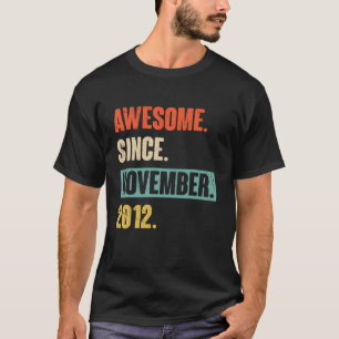 10 Year Old 10Th Birthday Awesome Since November 2 T-Shirt