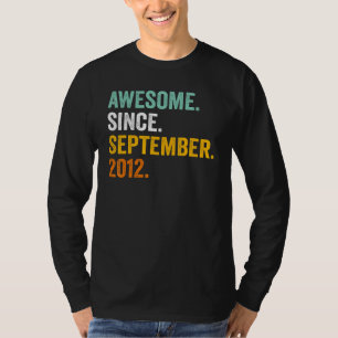 10 Year Old 10th Birthday Awesome Since September T-Shirt