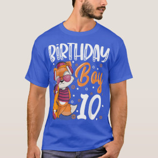 10 Year Old 10th Birthday For Fo Lover Boy Foes Bi T-Shirt