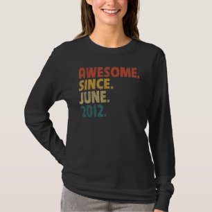 10 Year Old Awesome Since June 2012 10th Birthday T-Shirt