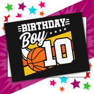 10 Year Old Basketball Party 10th Birthday Boy Postcard