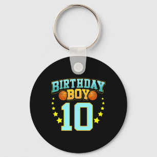 10 Year Old Basketball Player 10th Birthday Party Keychain