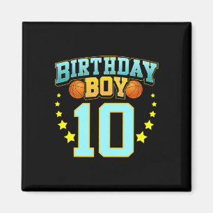 10 Year Old Basketball Player 10th Birthday Party Magnet