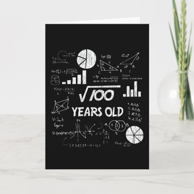 10 Year Old Bday Geeky Math 10th birthday Gift Card (Front)