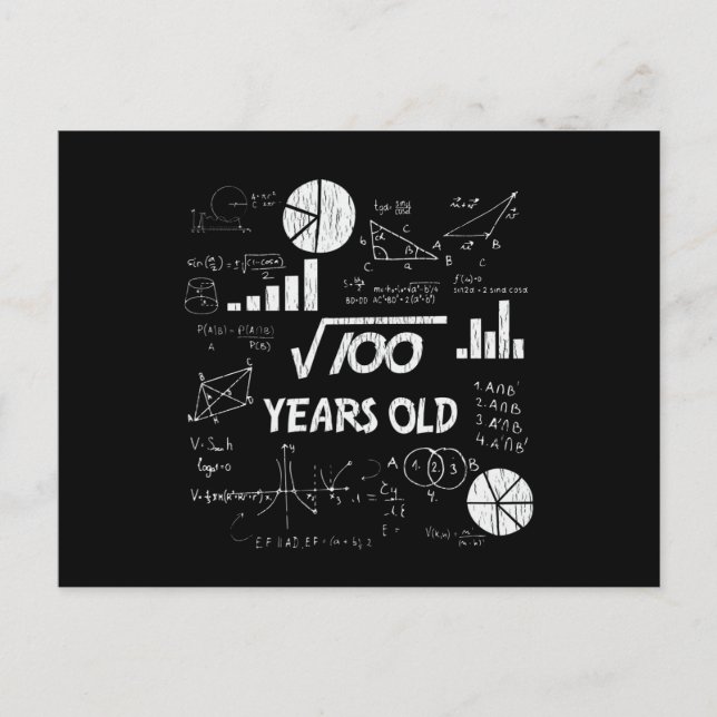 10 Year Old Bday Geeky Math 10th birthday Gift Postcard (Front)