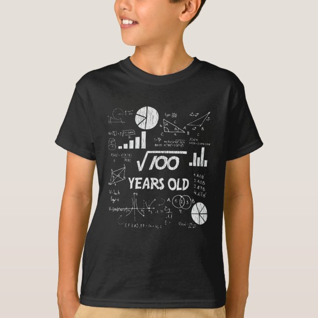 10 Year Old Bday Geeky Math 10th birthday Gift T-Shirt (Front)