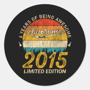 10 Year Old Bday Retro Awesome 10th Birthday Gift Classic Round Sticker