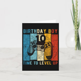 10 Year Old Birthday Boy 10 Time To Level Up 10th  Card