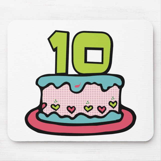 10 Year Old Birthday Cake Mouse Pad (Front)