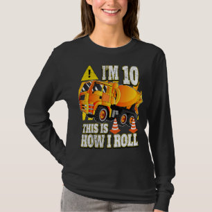 10 Year Old Birthday Concrete Mixer Truck T-Shirt