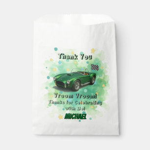 10 Year Old Birthday Party Green Racing Car Favour Bag