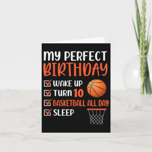 10 Year Old Bysketbyll Birthday Party 10th Boy Bda Card