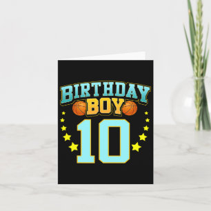 10 Year Old Bysketbyll Player 10th Birthday Party  Card